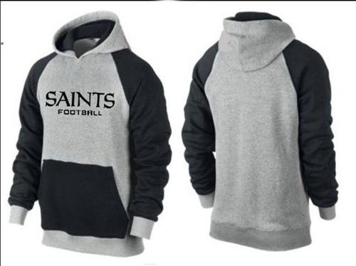NFL Men's Nike New Orleans Saints English Version Pullover Hoodie - Grey/Black